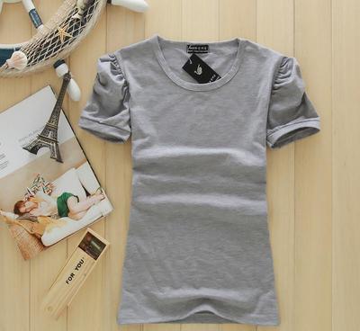 夏裝新款韓版女裝泡泡短袖T恤 純色百搭，圓領(lǐng)打底衫批發(fā)指南